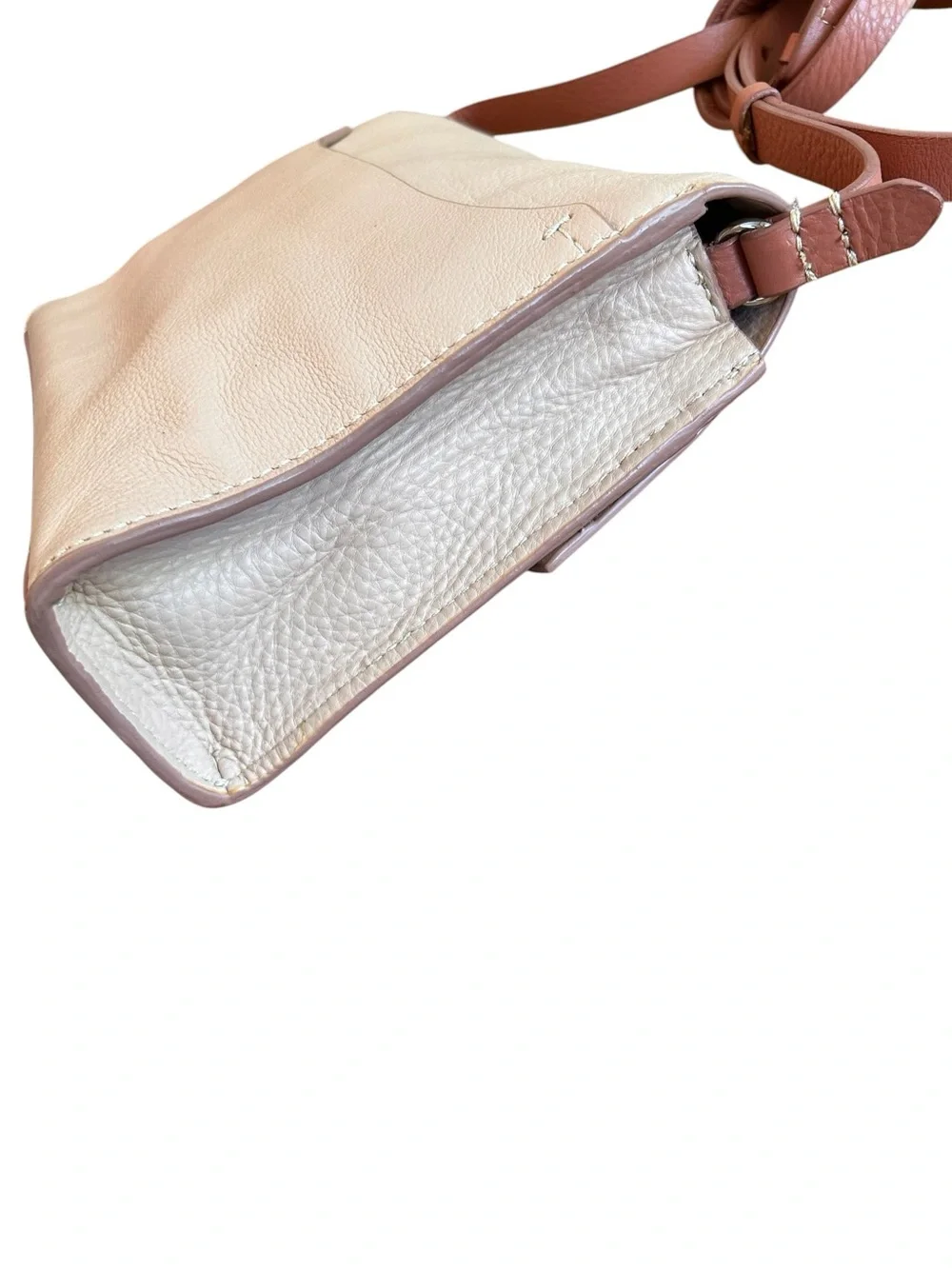 Clark’s Leather Crossbody Bag - Classic Nude & Tan - Quiet Luxury - NeutralCore
